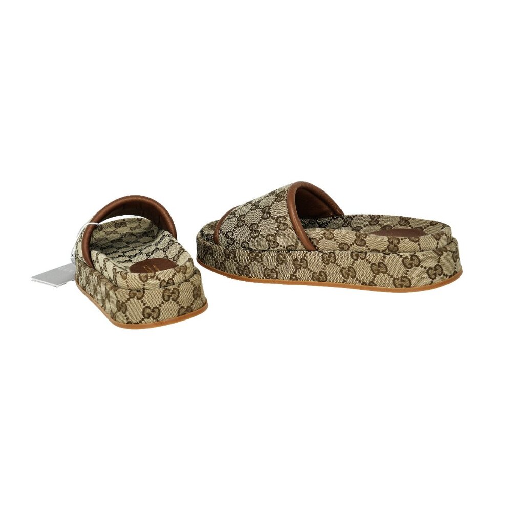 Gucci GG Canvas Platform Slide Sandals - Picture 3 of 11